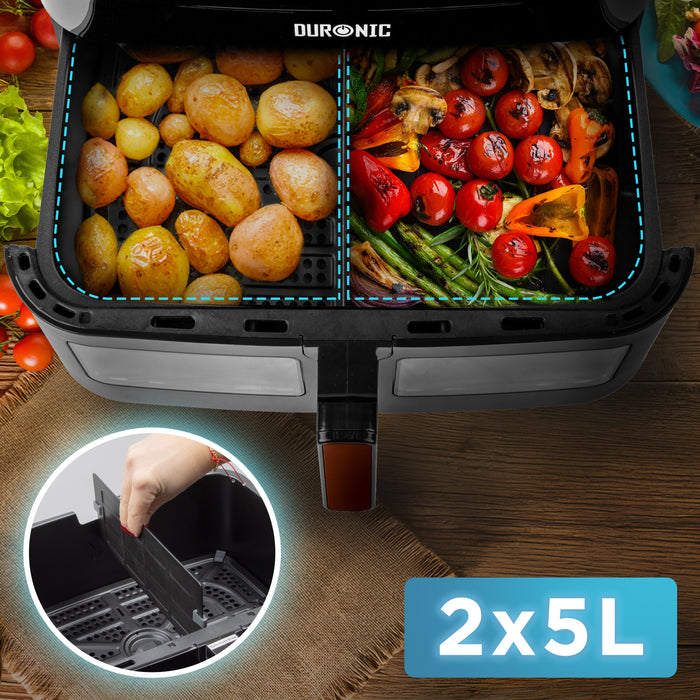 Duronic Large Drawer AFD1 BG Large Drawer ONLY, 10L Drawer Specifically for The Duronic AF24 Air Fryer, One Big Sync Cook Cooking Tray for Dual Zone Air Fryer Black Gold