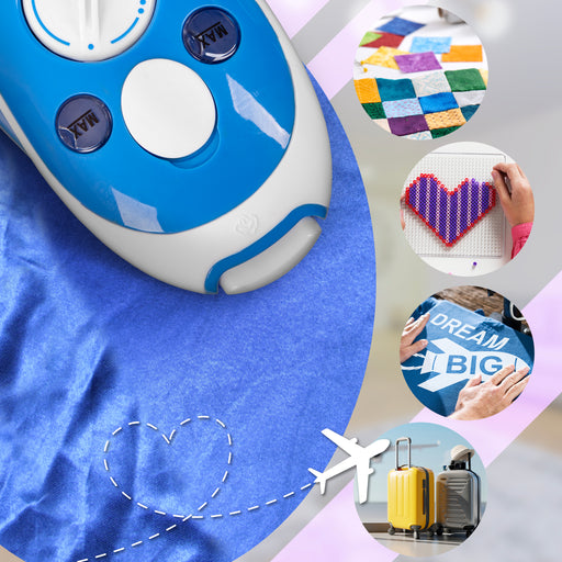Duronic Travel Iron SI2 BE 375W Mini Irons with Variable Temperature & Auto Shut Off Portable 50ml Blue Steam Iron For Holiday Quilting Crafts Compact Design for Travelling