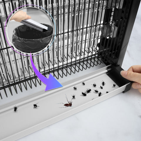 Duronic FK2X10 Electric Fly Killer, Dual Wavelength UV Bug Zapper with Removable Tray and Hanging Chain, Energy Efficient 16W Indoor Insect Trap for Kitchen and Home