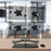 Duronic Monitor Arm Stand DM754 | Quad Freestanding PC Desk Mount | BLACK | Height Adjustable | For Four 15-24 LED LCD Screens | VESA 75/100 | 8kg Capacity | Tilt -15°/+15°, Rotate 360°