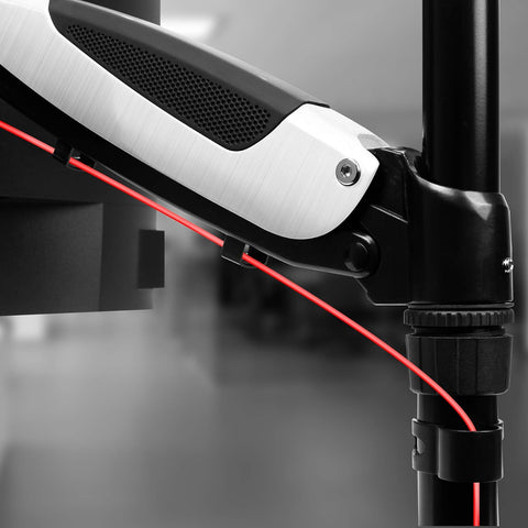 Duronic Monitor Arm Stand DM652 | Dual Gas-Powered PC Desk Mount | BLACK | Height Adjustable | For Two 15-27 LED LCD Screens | VESA 75/100 | 8kg Capacity | Tilt -90°/+85°,Swivel 180°,Rotate 360°