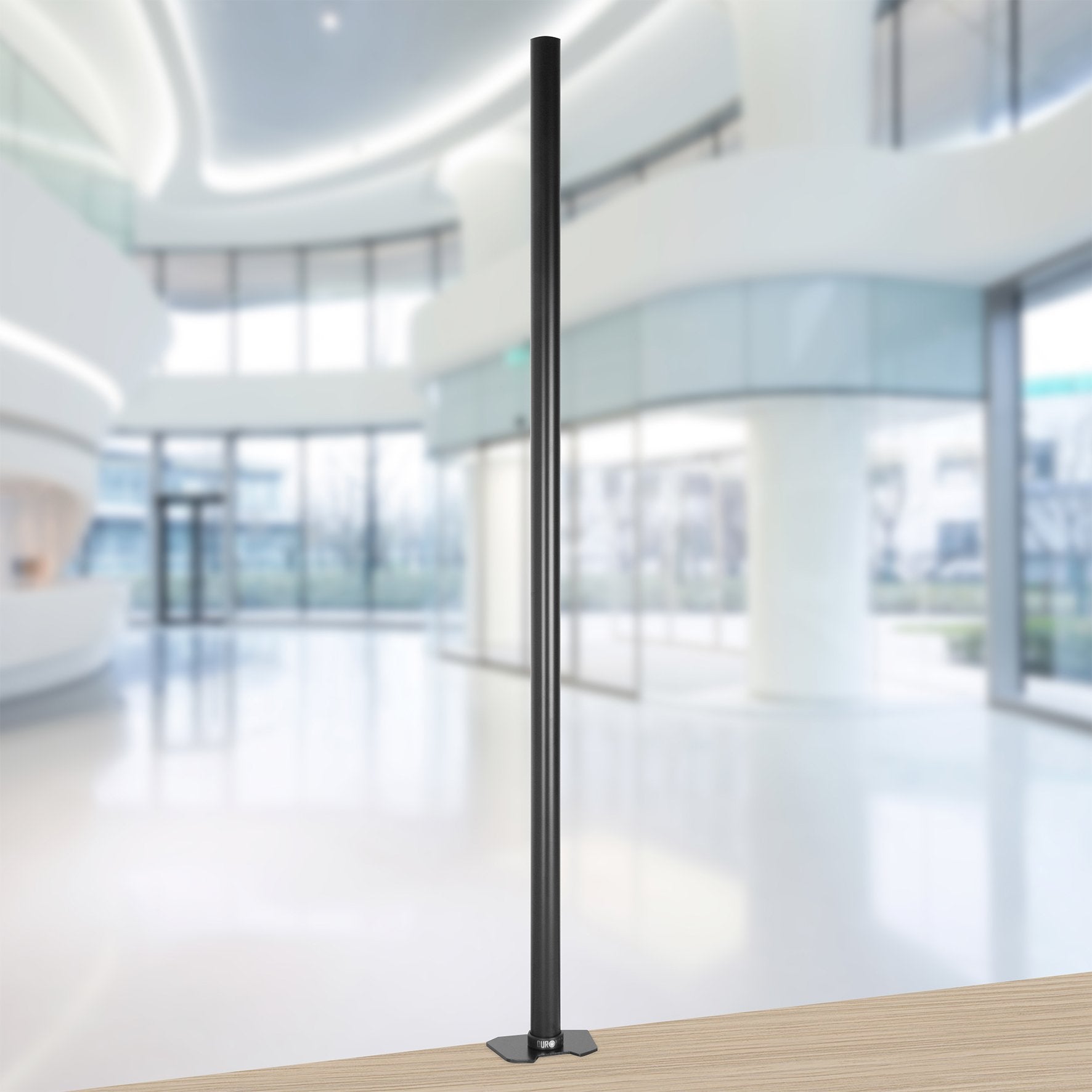Duronic Monitor Stand Pole DM453 100cm BLACK | Compatible with All Duronic Monitor Desk Mount Arms | Black | Steel | Extra Extra Long | 1000mm Length | 32mm Diameter | Extra-Wide Clamp Included