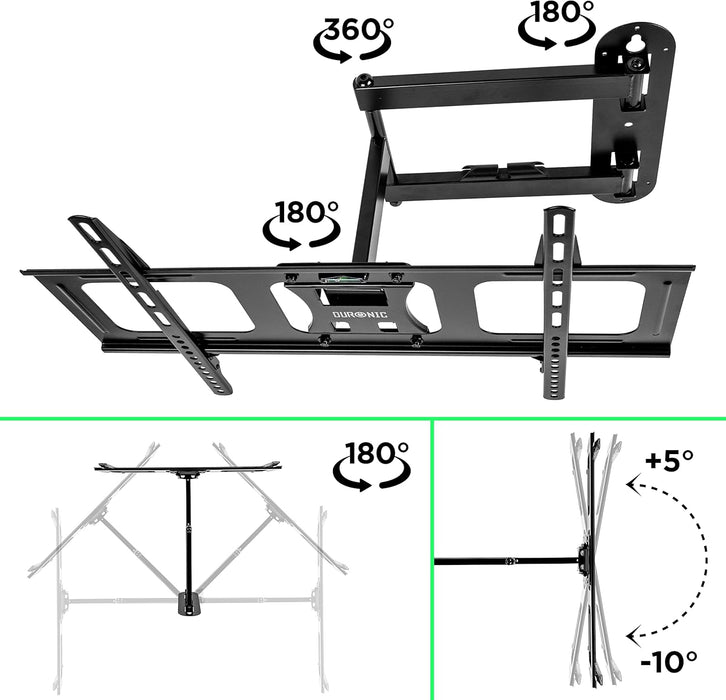 Duronic TVB109S TV Bracket, Wall Mount for 23-55" Television Screen, Tilting Action -12°/+6°, Fits up to 600x400mm, For Flat Screen LCD/LED (30kg)