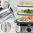 Duronic FS95 BK Black Electric Food Steamer, 3-Tier 9L Steam Cooker with Rice Bowl & 60-Min Timer, 950W BPA-Free Countertop Vegetable Steamer for Fish, Meat, Rice, Eggs, Dumplings, Momos & Baby Food