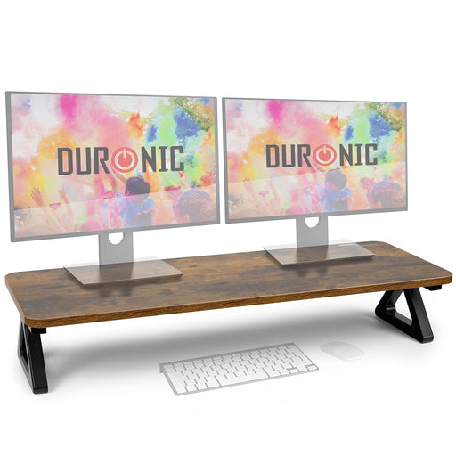 Duronic Monitor Stand Riser DM06-2 AO, Laptop / Screen Stand for Desktop, Support Shelf for a PC Computer Monitor, 10kg Capacity, 63cm x 30cm - Antique Oak Wood Effect
