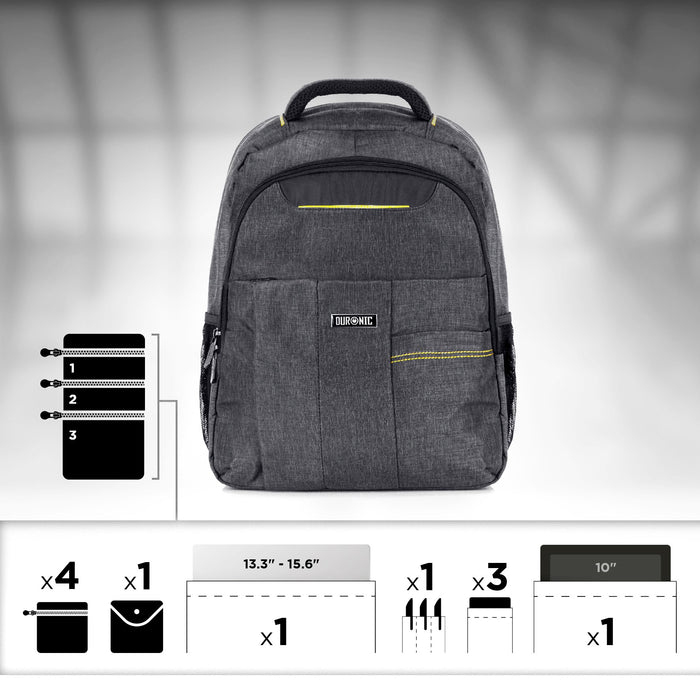 Duronic Travel Laptop Backpack Business Work Rucksack Bag LB13 | University College School MacBook Tablet Case Protector Sleeve | Up to 15.6 Inch Internal Laptop Sleeve | Water Resistant