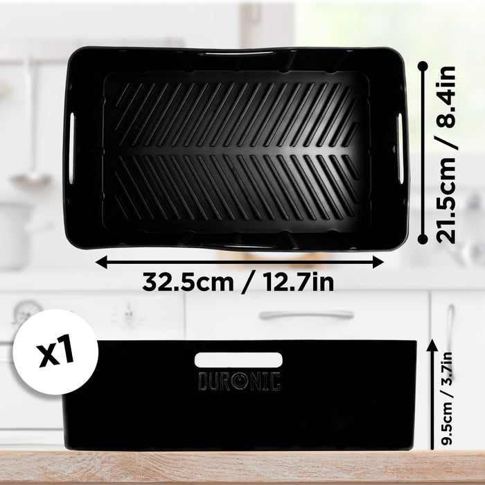 Duronic Silicone Air Fryer Liners AFL2 Air Fryer Basket Liner Durable Nonstick Silicon Inserts for Air Fryers AF14 AF34 Large Drawer Reusable Dual Air Fryer Accessory Premium Cooking Accessories