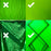 A four-panel comparison shows that smooth, wrinkle-free green screen fabrics and professional tension frames are preferred over wrinkled or loosely hanging backdrops for high-quality chroma keying.