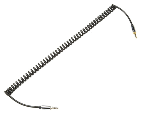 Duronic 2M Aux Audio Cable with gold-plated TRS stereo jacks and flexible black spring wire.