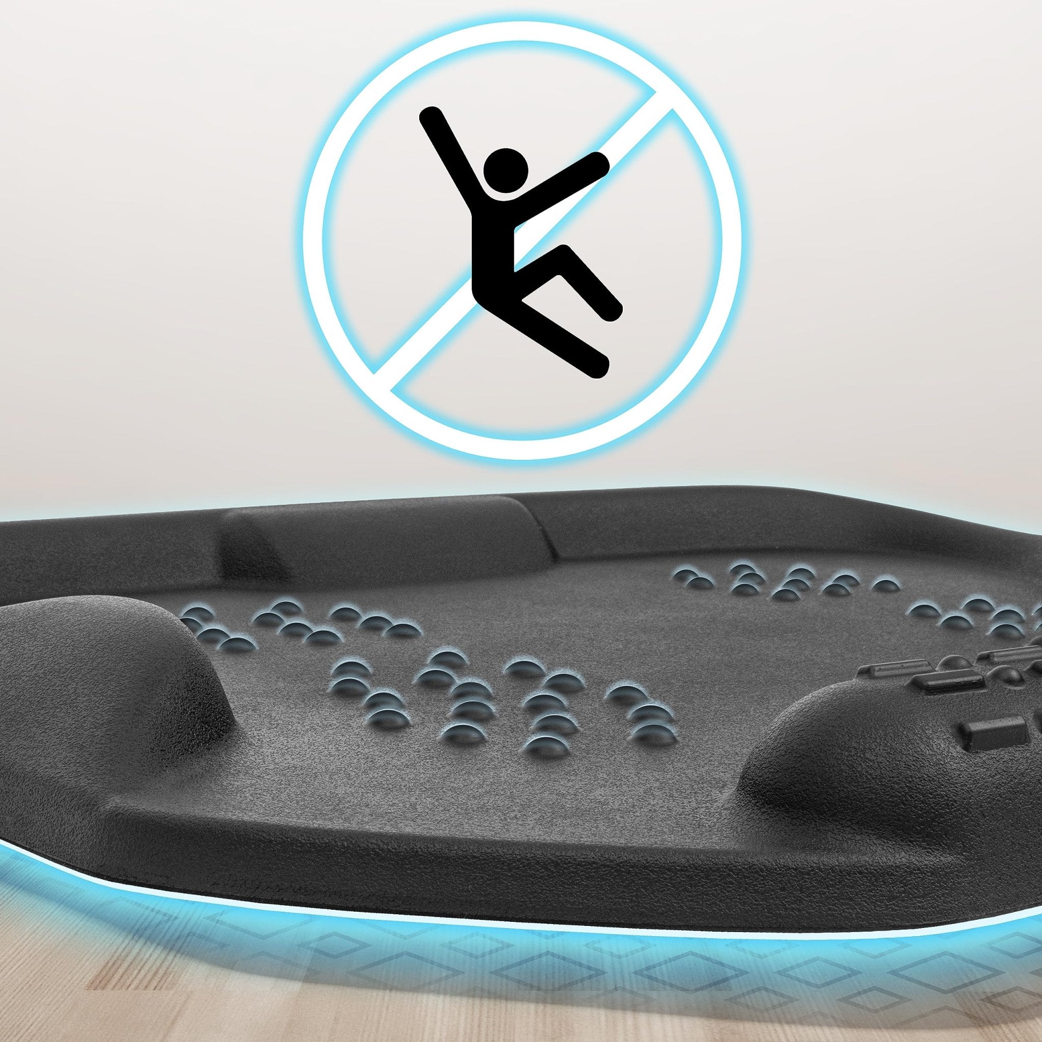 Duronic Anti-Fatigue Mat featuring a textured surface with massage mounds and a non-slip safety icon. 
