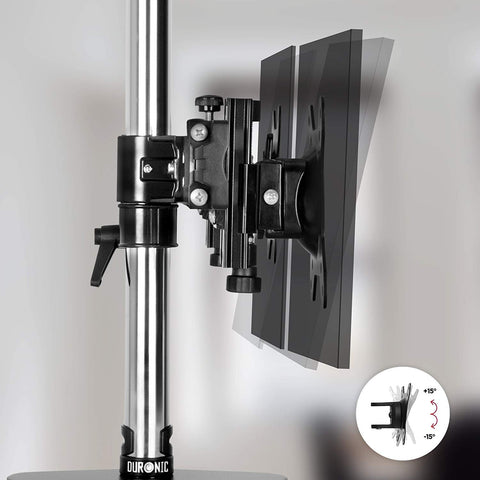 Duronic Computer Monitor Arms showing adjustable VESA bracket tilt feature for screens.