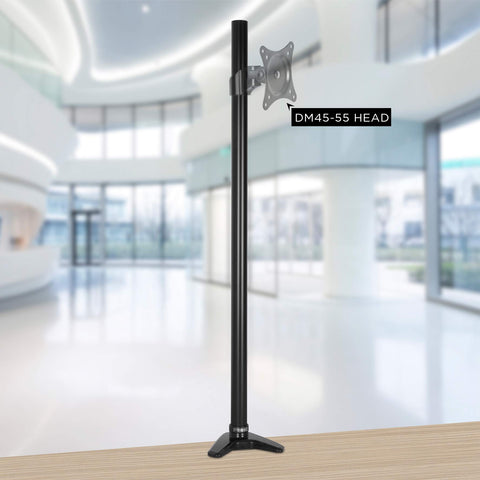 Duronic DM45 DM55 80cm Pole BLACK with dimension with black pole and silver DM45-55 VESA head.