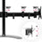 Duronic Dual Monitor Arm Stand Desk Mount showing 180-degree swivel points and a -90 to +35 tilt range.