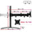 Duronic Dual Monitor Arm Stand Desk Mount with detailed product dimensions and VESA 75/100 compatibility specifications.