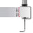 Duronic Dual Monitor Stand Duronic silver metal desk clamp diagram showing adjustable desk thickness capacity from 0.5cm to 6.8cm.