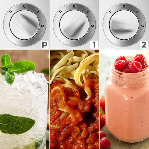 Duronic Electric Blender showing three blender speed settings