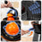 Duronic Electric Citrus Juicer features of an electric citrus juicer, including its press handle, integrated pulp filter, orange-colored reamer, and anti-drip spout