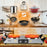 Duronic Electric Hot Plate showcasing compatible cookware like pots, pans, and kettles.