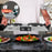Duronic Electric Hot Plate with cool-touch handles over cooked food.