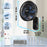 Duronic FN12 BK Wall Mounted Fan with dimensions diagram, remote control, and wall mounting hardware included.