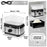 Duronic FS91 BK Black Electric Food Steamer displaying product dimensions, 1.7L rice bowl, and 3L capacity.