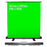 Duronic Floor Green Screen Backdrop shown fully extended from its black aluminum base and collapsed for portable storage.