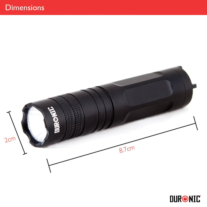 Duronic LED Torch Flashlight with dimension