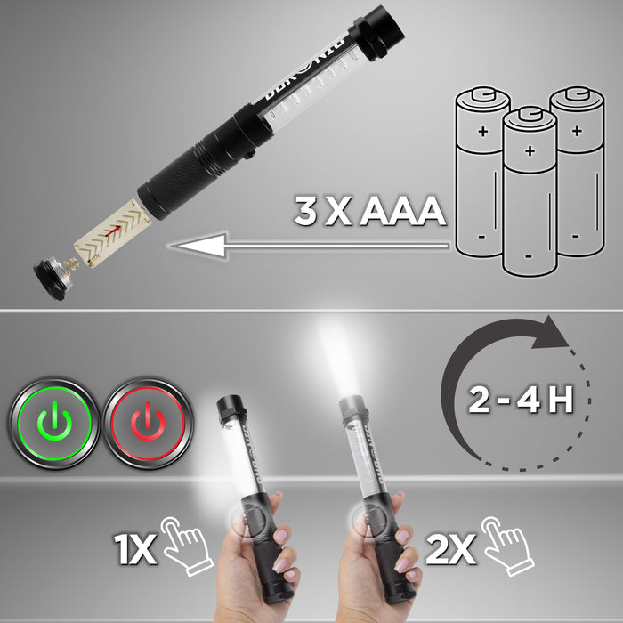 Duronic LED Torch with three AAA batteries