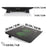 Duronic Laptop Cooling Pad with dimensions labeled as 33 cm by 25 cm, a height ranging from 3 cm to 6 cm, and a weight of 0.5 kg.