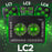 Duronic Laptop Cooling Pad with vibrant green LED-illuminated fans against a matching glowing green background.