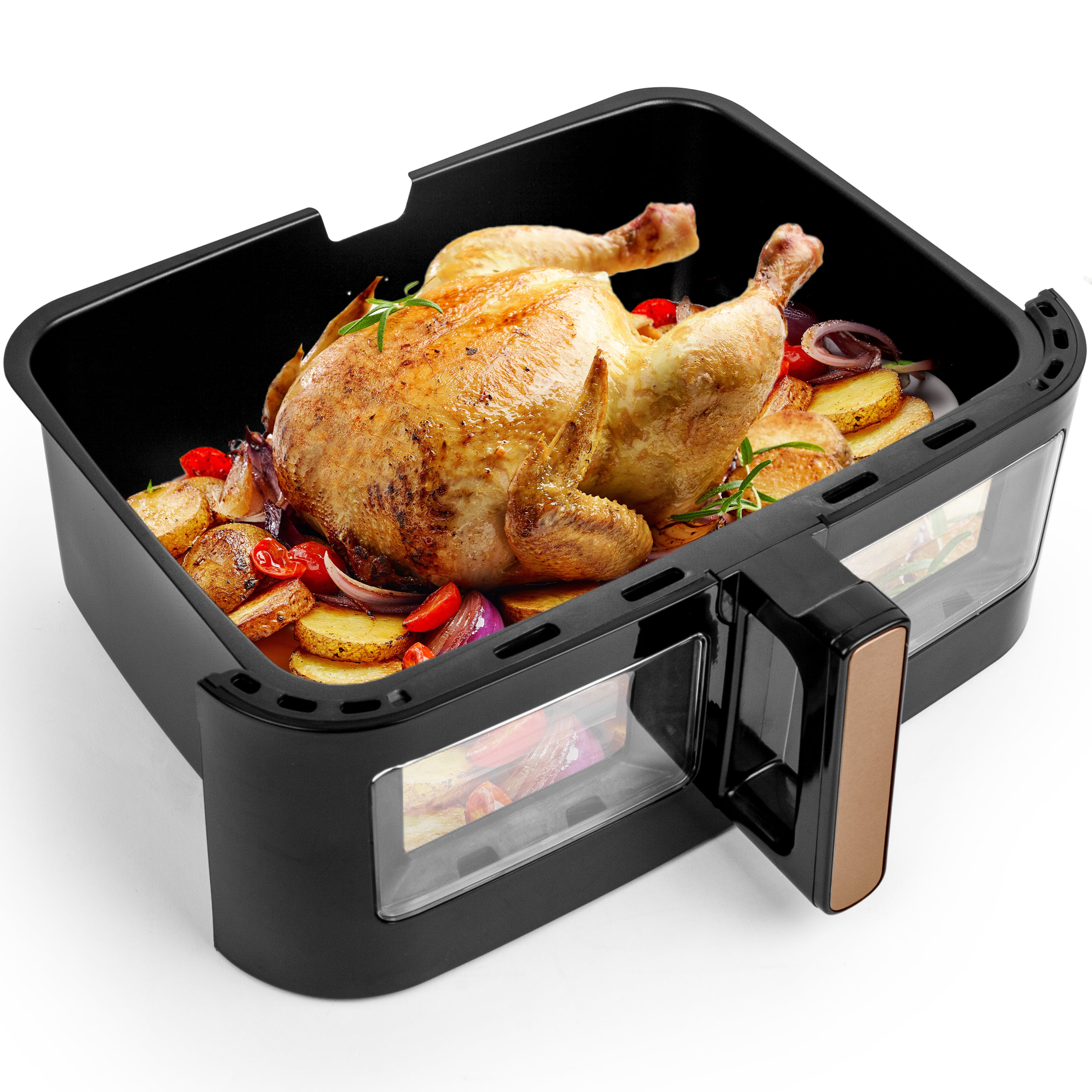 Duronic Large Drawer with roasted chicken inside the drawer