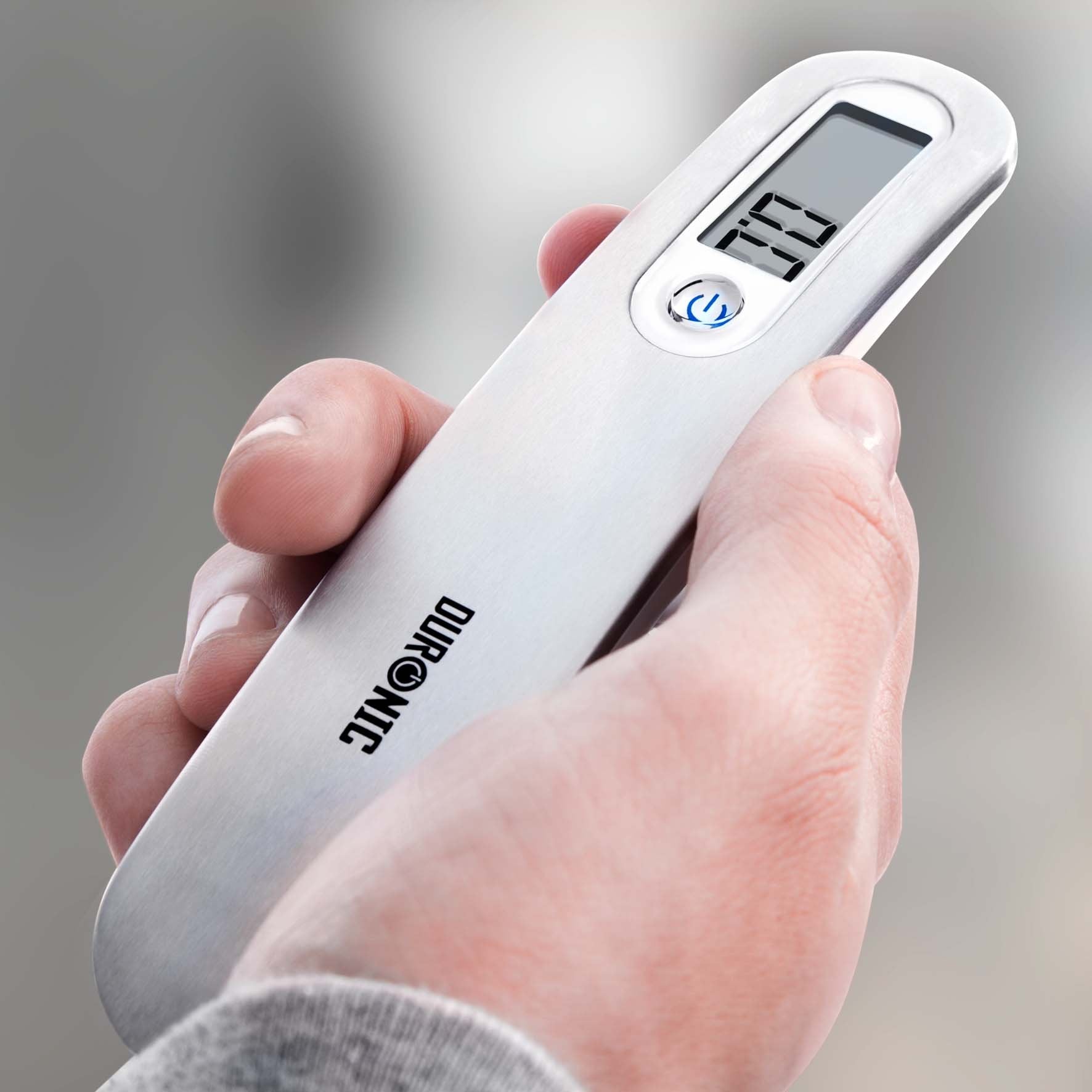 Duronic Luggage Scale Travel Bag Weigh featuring a clear LCD screen display