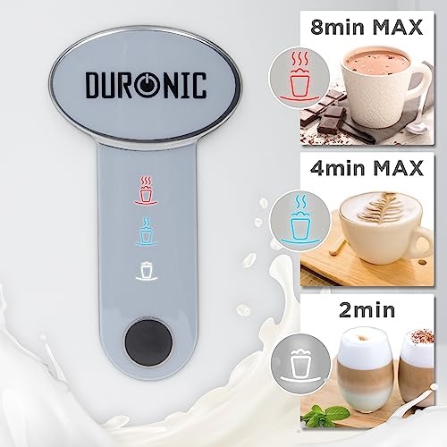Duronic MF500 WE electric frothing machine for milk with different times for drinks that are hot, cold and warm
