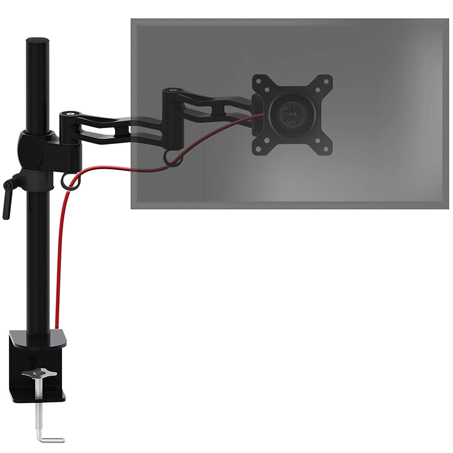 Duronic Monitor Arm Single with integrated cable management holding a computer screen.