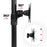 Duronic Monitor Arm Stand displaying three adjustable movement ranges including full rotation, swivel, and tilt.