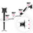 Duronic Monitor Arm Stand showcasing multiple 180-degree swivel joints and a tilting VESA plate.