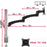 Duronic Monitor Arm Stand showing dimensions, VESA compatibility, and screen size limits.