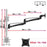 Duronic Monitor Arm Stand with Dimension diagram for an adjustable single monitor mount desk arm showing reach and VESA compatibility