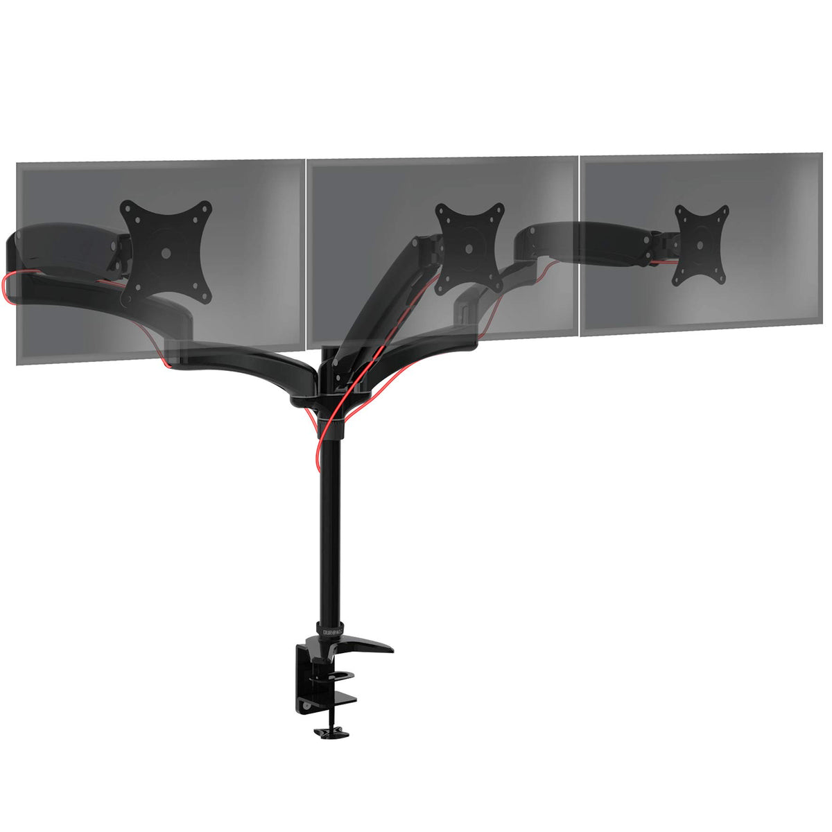 Duronic Monitor Arm Stand DM553 | Triple PC Desk Mount | BLACK | Alumi