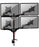 Duronic Monitor Arm Stand with adjustable articulation arms and four VESA plates for multi-screen setups.