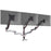 Duronic Monitor Arm Stand with articulated arms holding three screens on a single desk clamp base.