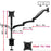 Duronic Monitor Arm Stand with measurements, VESA compatibility, and screen sizes 15 to 27 inches.