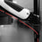 Duronic Monitor Arm Stand with red cable management wire attached to a black vertical pole.