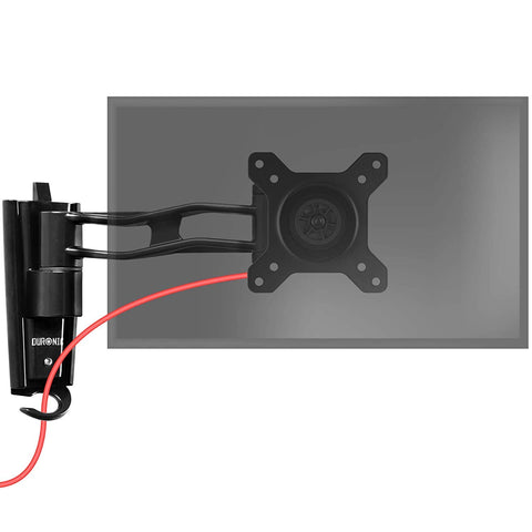 Duronic Monitor Arm Wall Mount featuring an adjustable arm and cable management hook.
