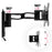 Duronic Monitor Arm Wall Mount showing 180-degree swivels and 15-degree tilt range.