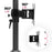 Duronic Monitor Stand Dual Adjustable black monitor mount arm showing 360 rotation, 180 swivel, and 15 degree tilt capabilities.