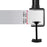 Duronic Monitor Stand Dual showing compatible tabletop thickness ranging from 0.5cm to 6.8cm for mounts.