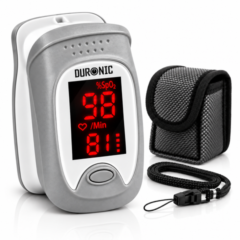 Duronic_OX01R_fingertip_pulse_oximeter_shown_with_travel_pouch_and_lanyard_295fd389-b5a9-4d7e-b52f-68a35d006a79