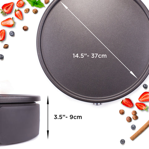 Duronic PM152 crepe maker dimensions width, height of cooking surface to make pancakes, crepes, omelettes