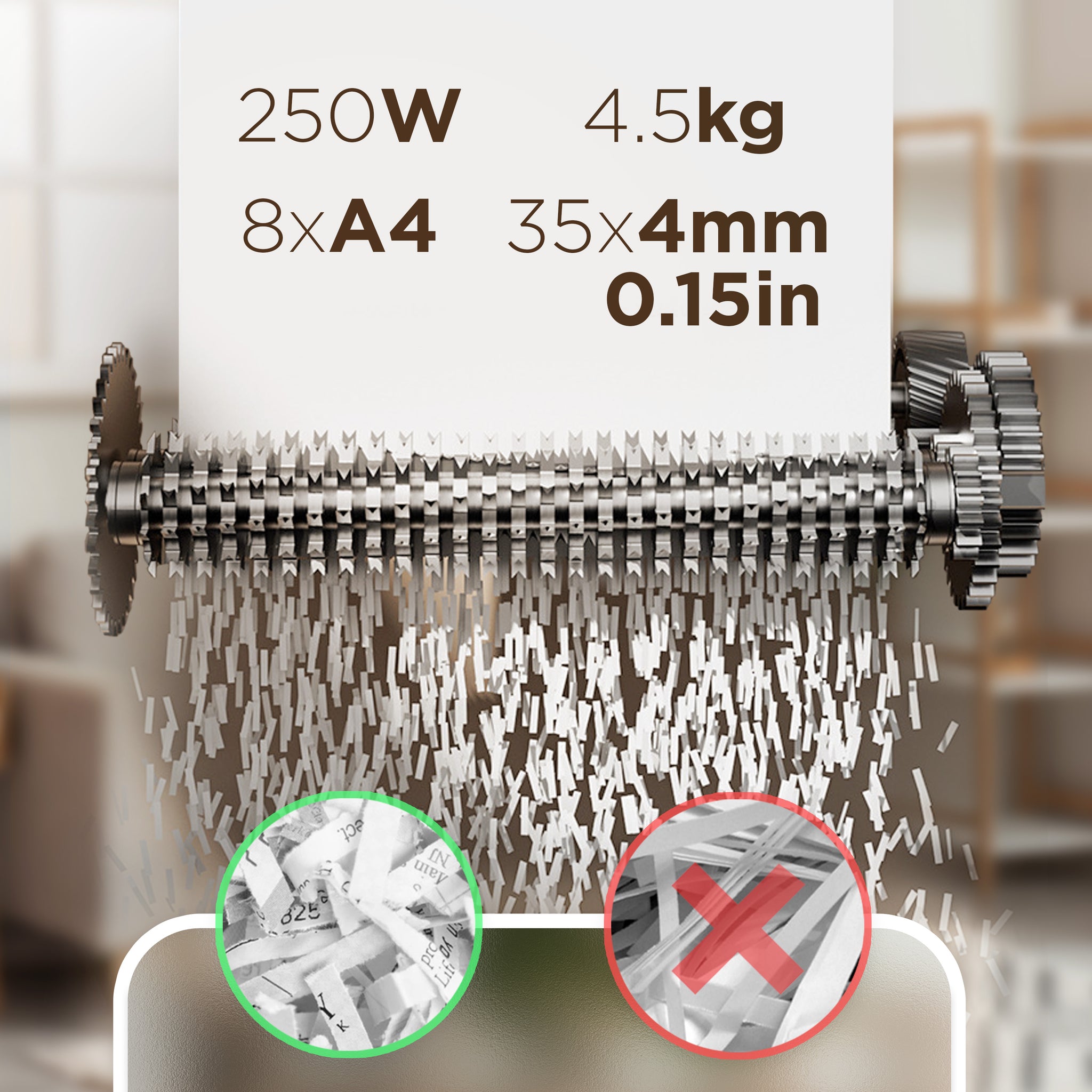 Duronic PS815 cross cut paper shredder comparison with strip cut paper shredding